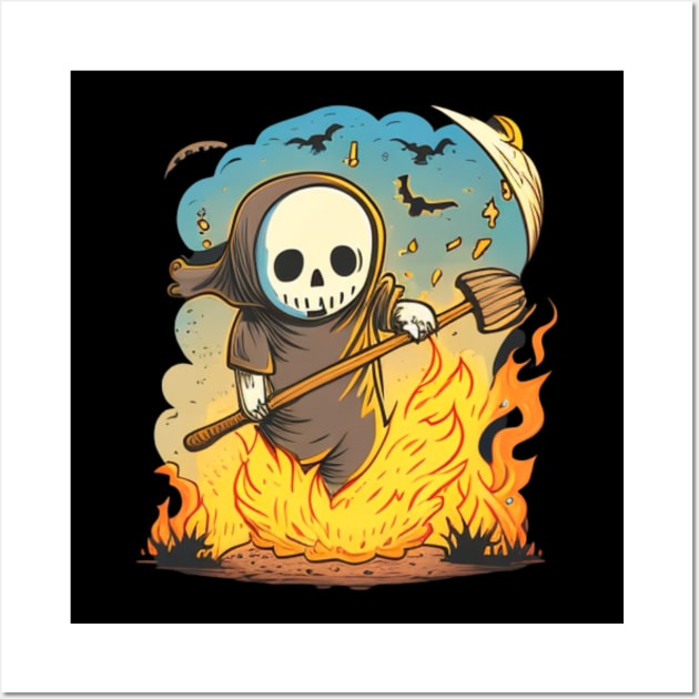 Death by fire Wall Art by Crazy skull